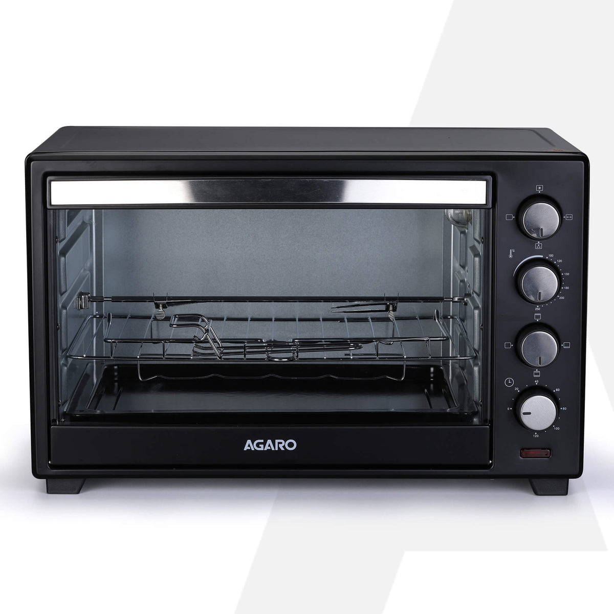 Black AGARO Marvel 48 litre oven toaster griller with control knobs