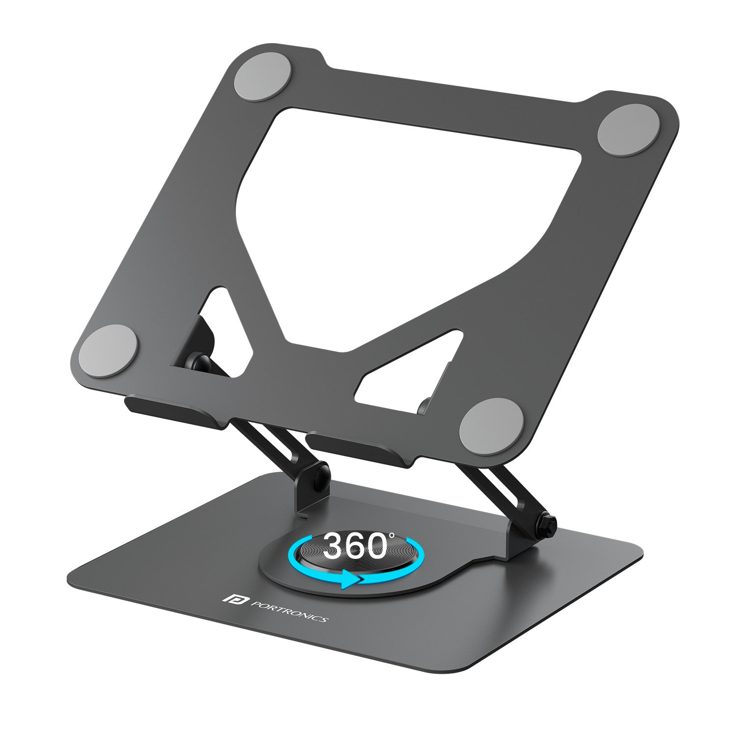 Portronics My Buddy K11 grey rotating metal laptop stand