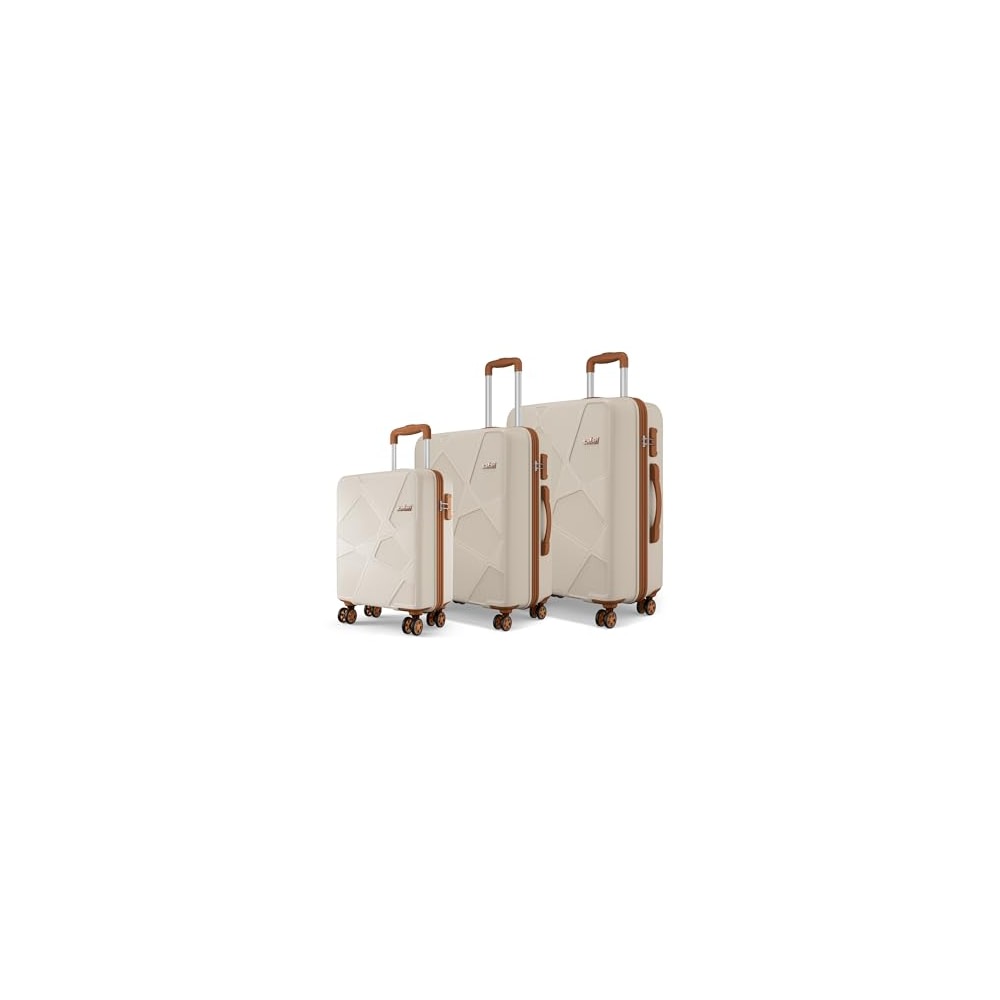 Safari Pentagon Pro set of three hard-shell trolley bags in Luxury Beige